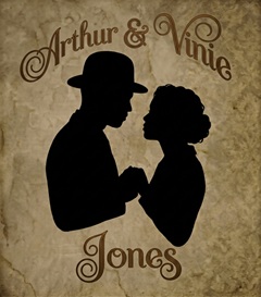 Silhouette portrait of Arthur and Vinie Jones